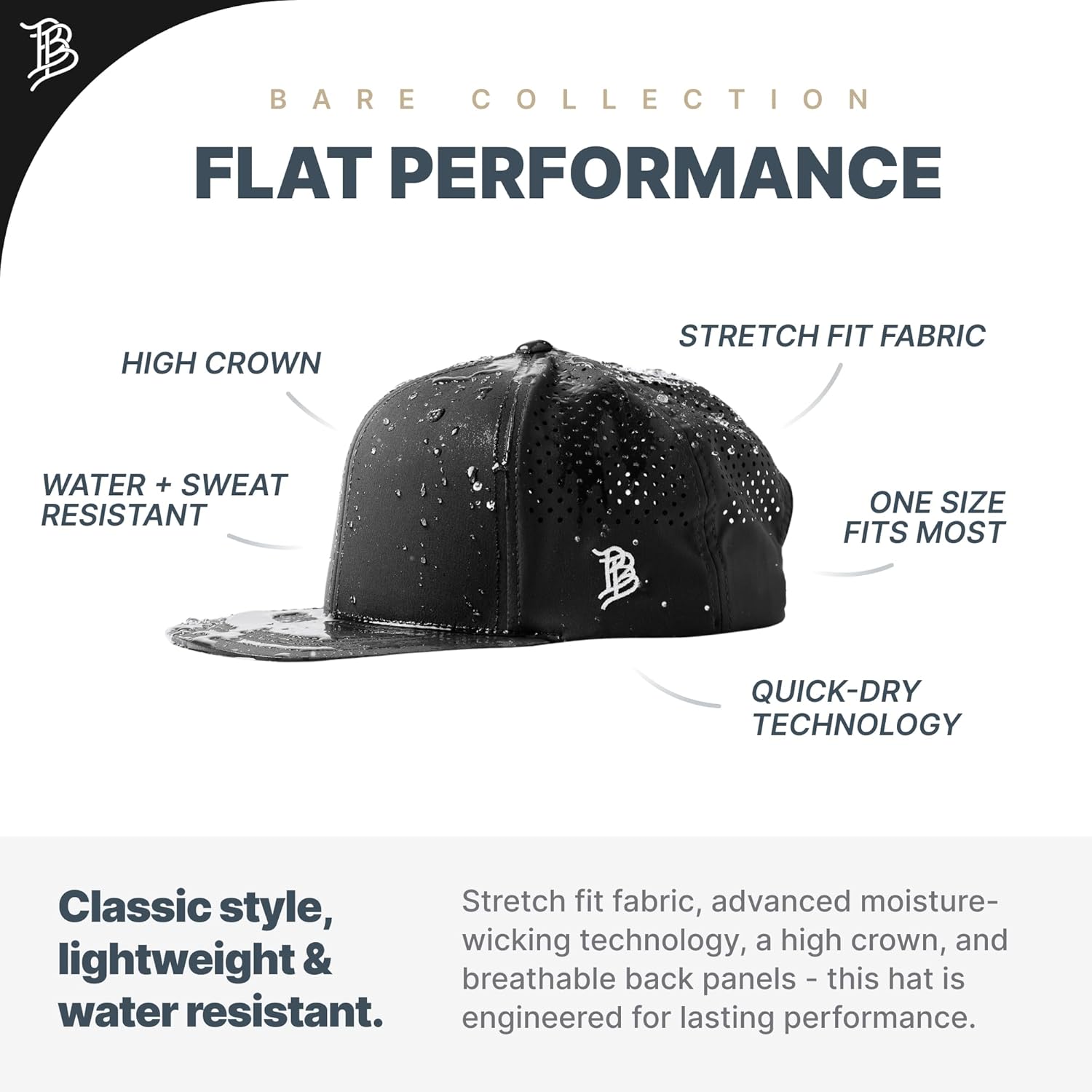 Thumbnail 1 de Branded Bills Officially Licensed Ohio State Buckeyes Flat Performance Collection Team Logo PVC Hat
