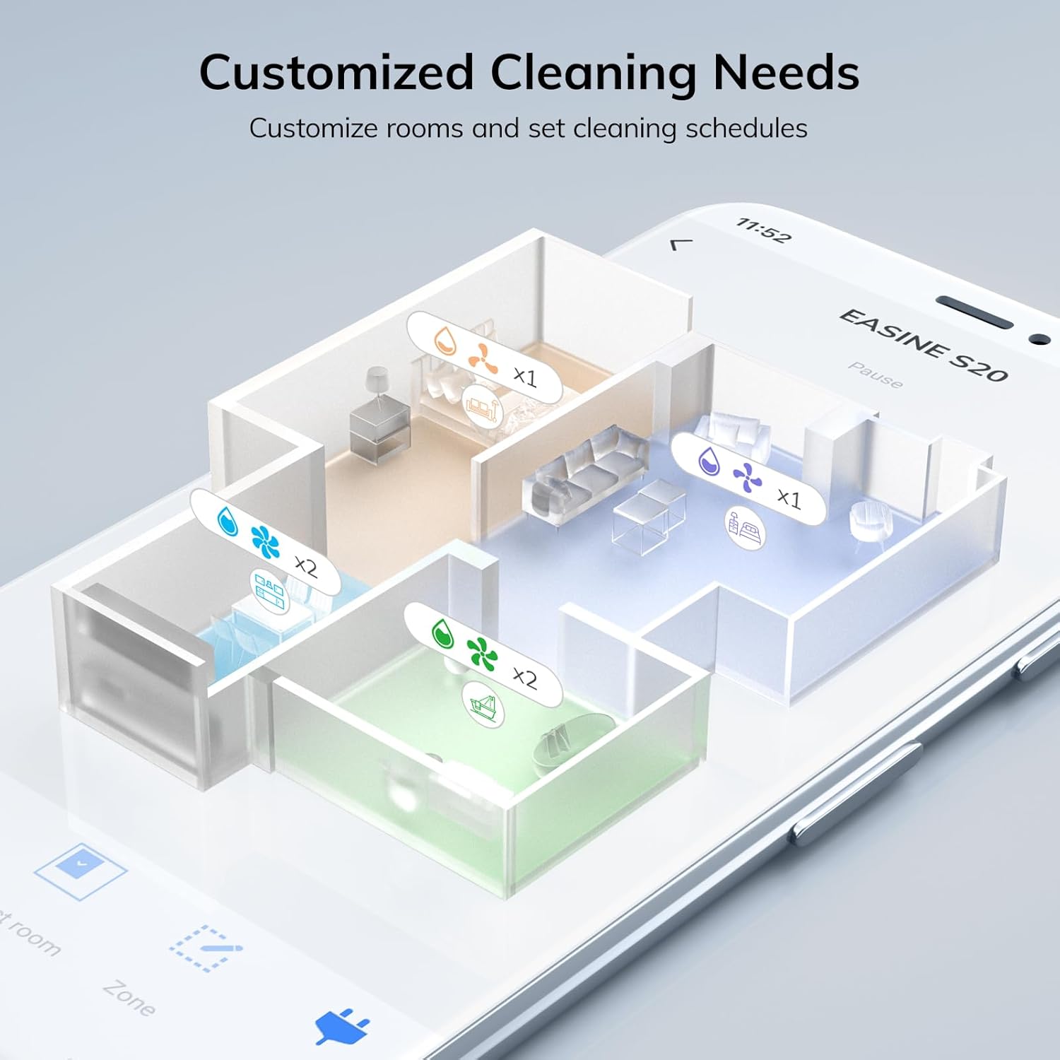 Thumbnail 4 de EASINE S20 Robot Vacuum Cleaner and Mop with Self-Empty Station