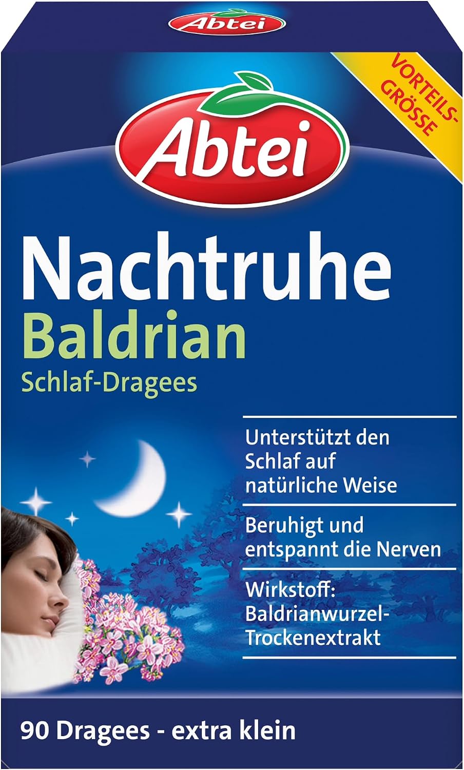 Detalle de Abtei Nachtruhe Baldrian Schlaf-Dragees N – pflanzliches Arzneimittel für erholsamen Schlaf & nervliche Belastung (90 Dragees)
