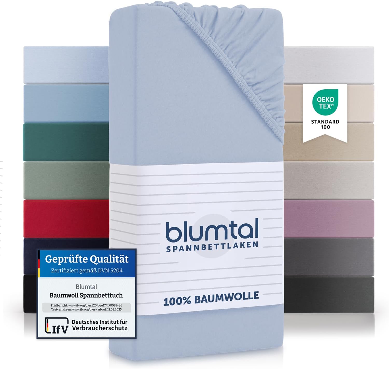 Detalle de Blumtal Spannbettlaken 140x200 cm Jersey 2er Set