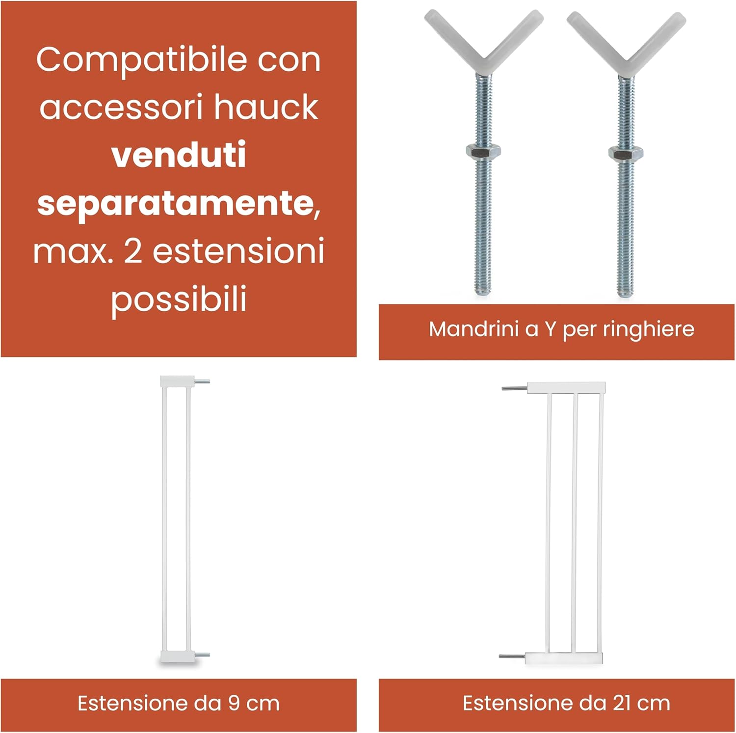 Detalle de hauck Open N Stop 2 + Estensione da 21 cm – Cancelletto interno regolabile 96–101 cm, Grigio Scuro