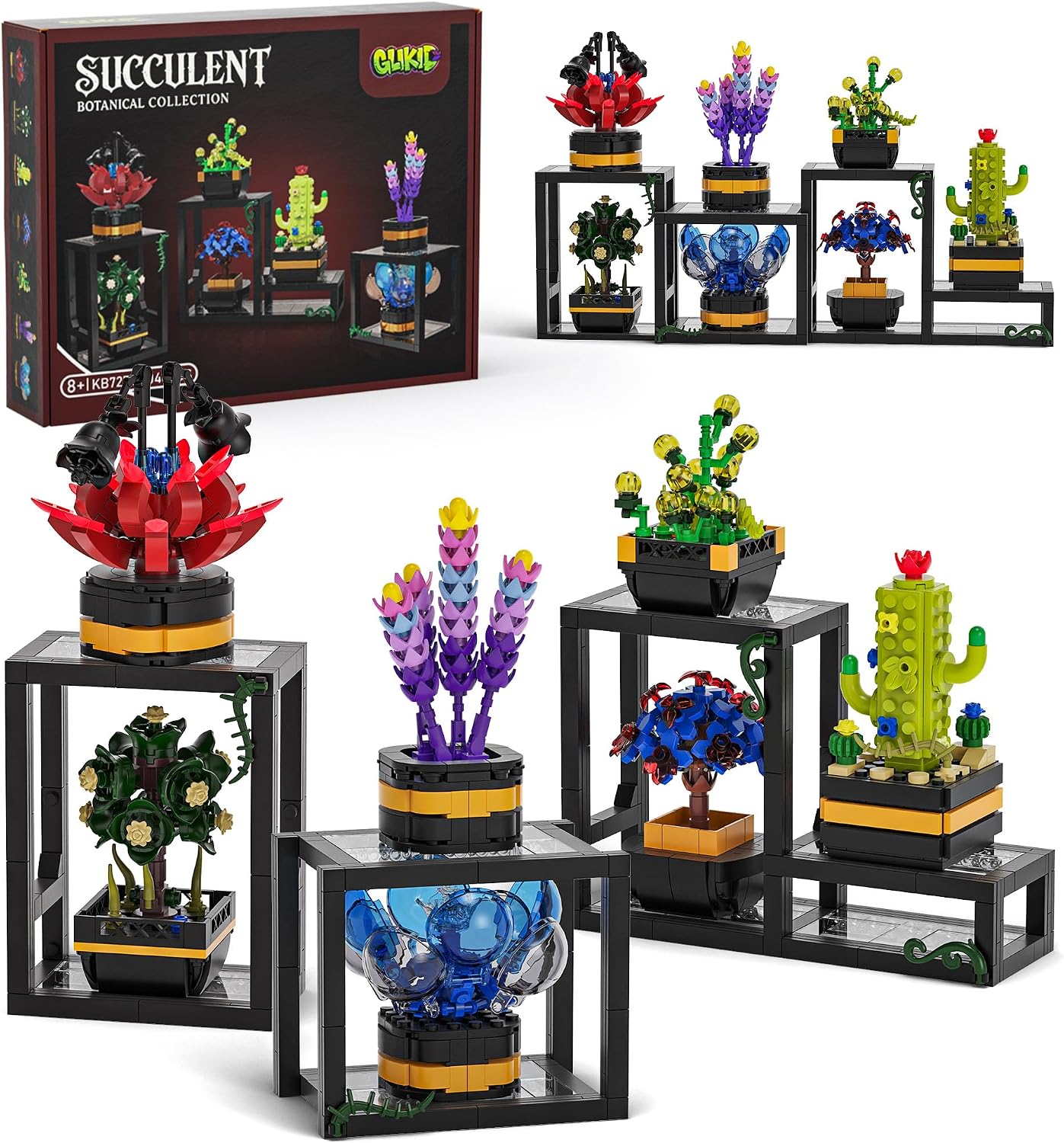 Detalle de Glikid Succulent Building Set, 7 Plants