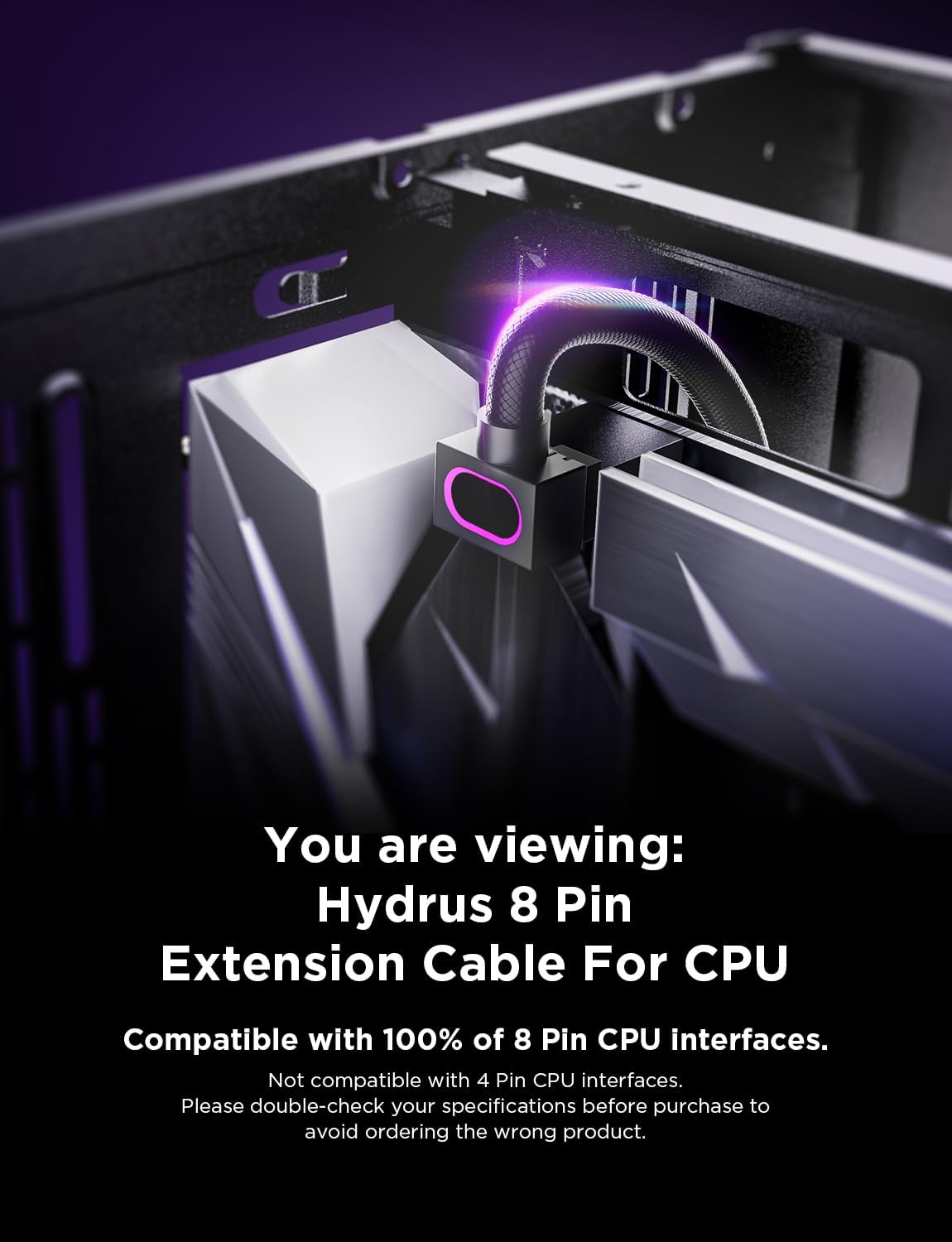 Detalle 2 de AsiaHorse Hydrus 8-Pin CPU Verlängerungskabel 30 cm