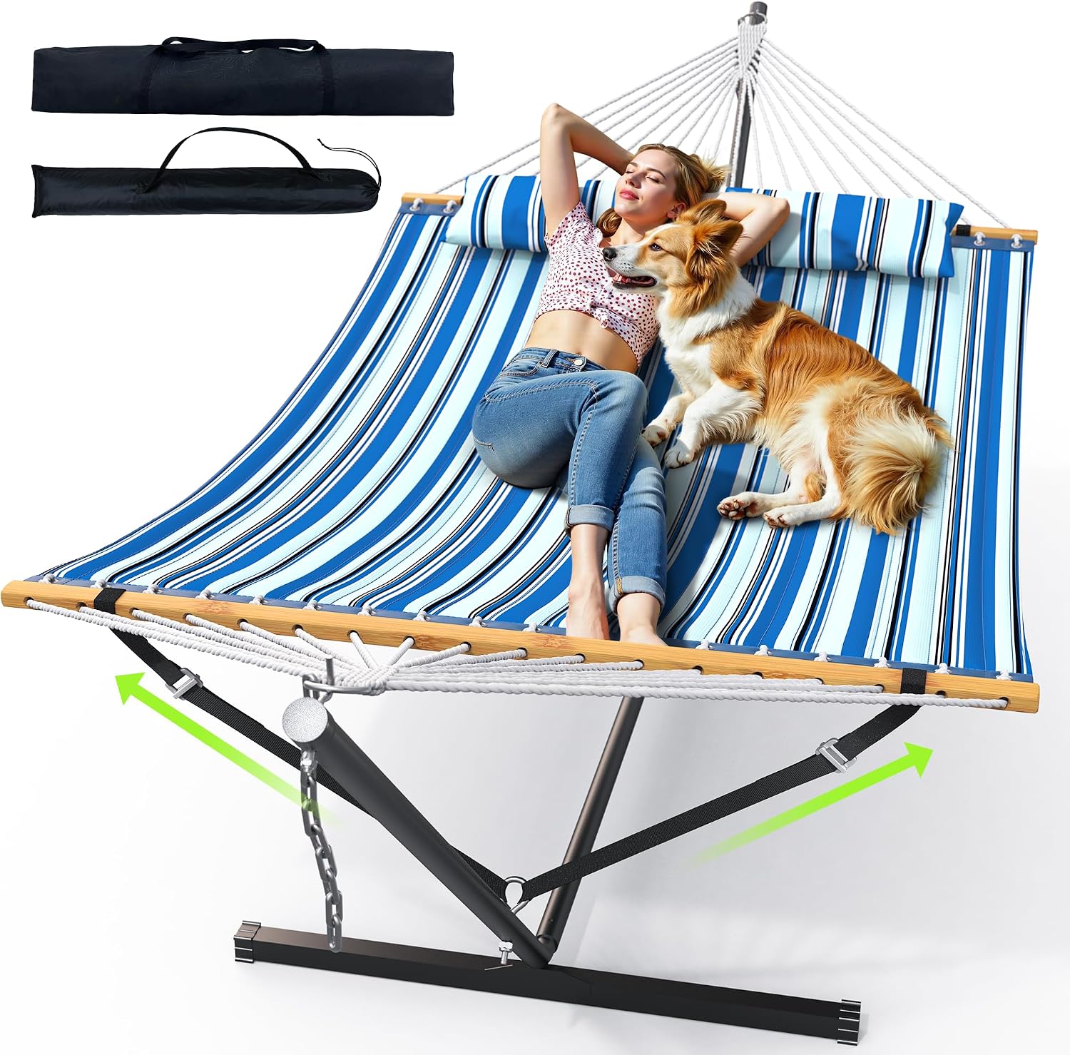 Thumbnail 6 de ANAGOO Double Hammock with Stand, 500-lb Capacity
