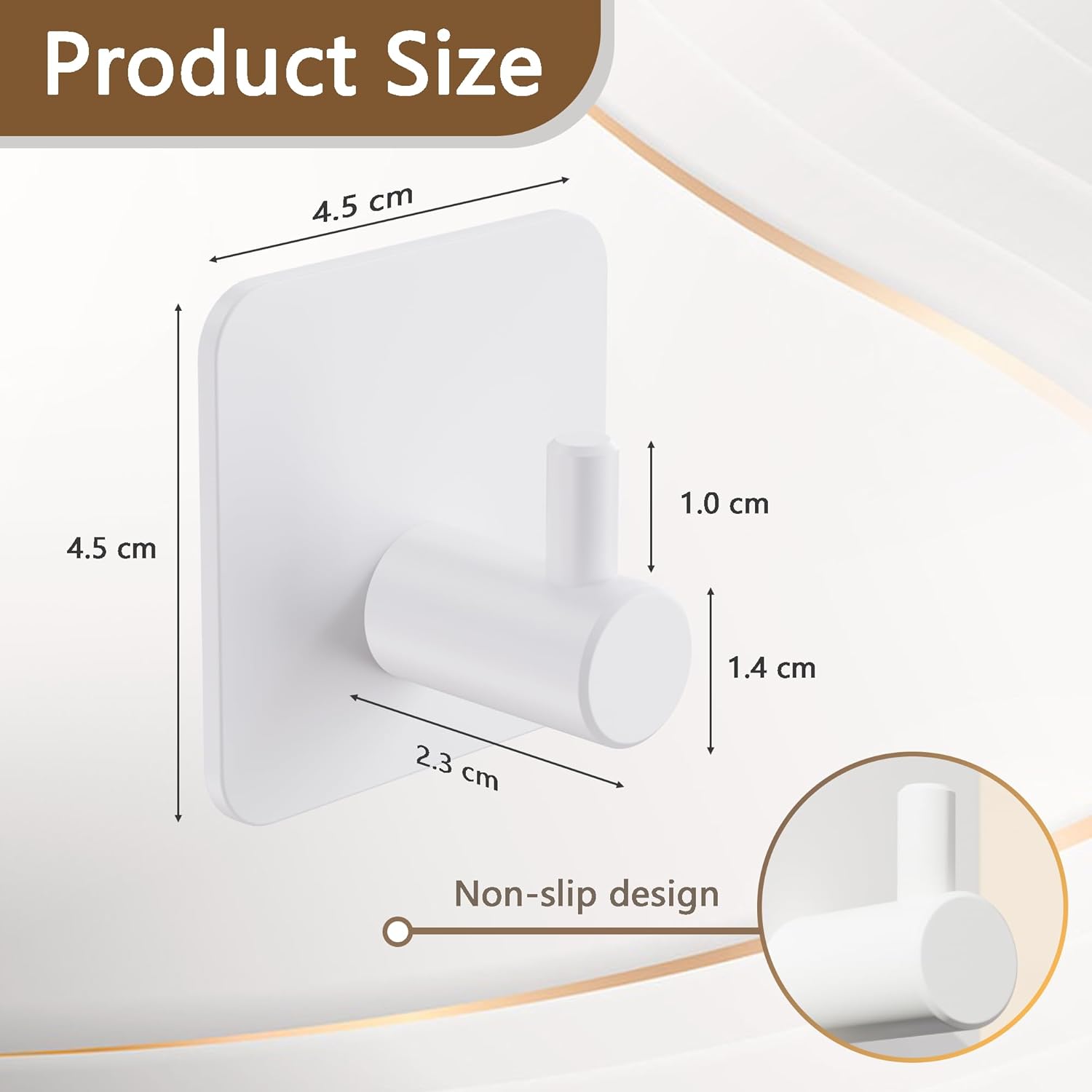 Detalle de Self adhesive hooks 4 pack, up to 8KG