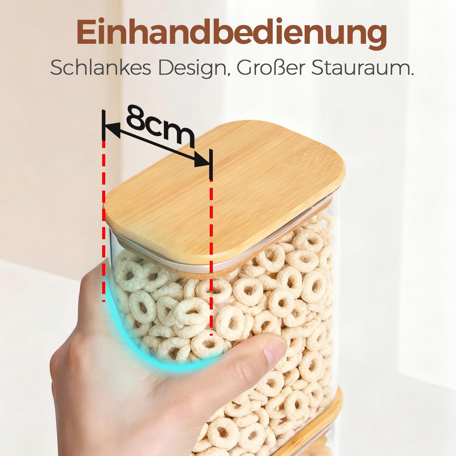 Thumbnail 4 de ComSaf 3er-Set Vorratsgläser mit Deckel (luftdicht), 1.700 ml – Glasbehälter für Küche & Vorrat