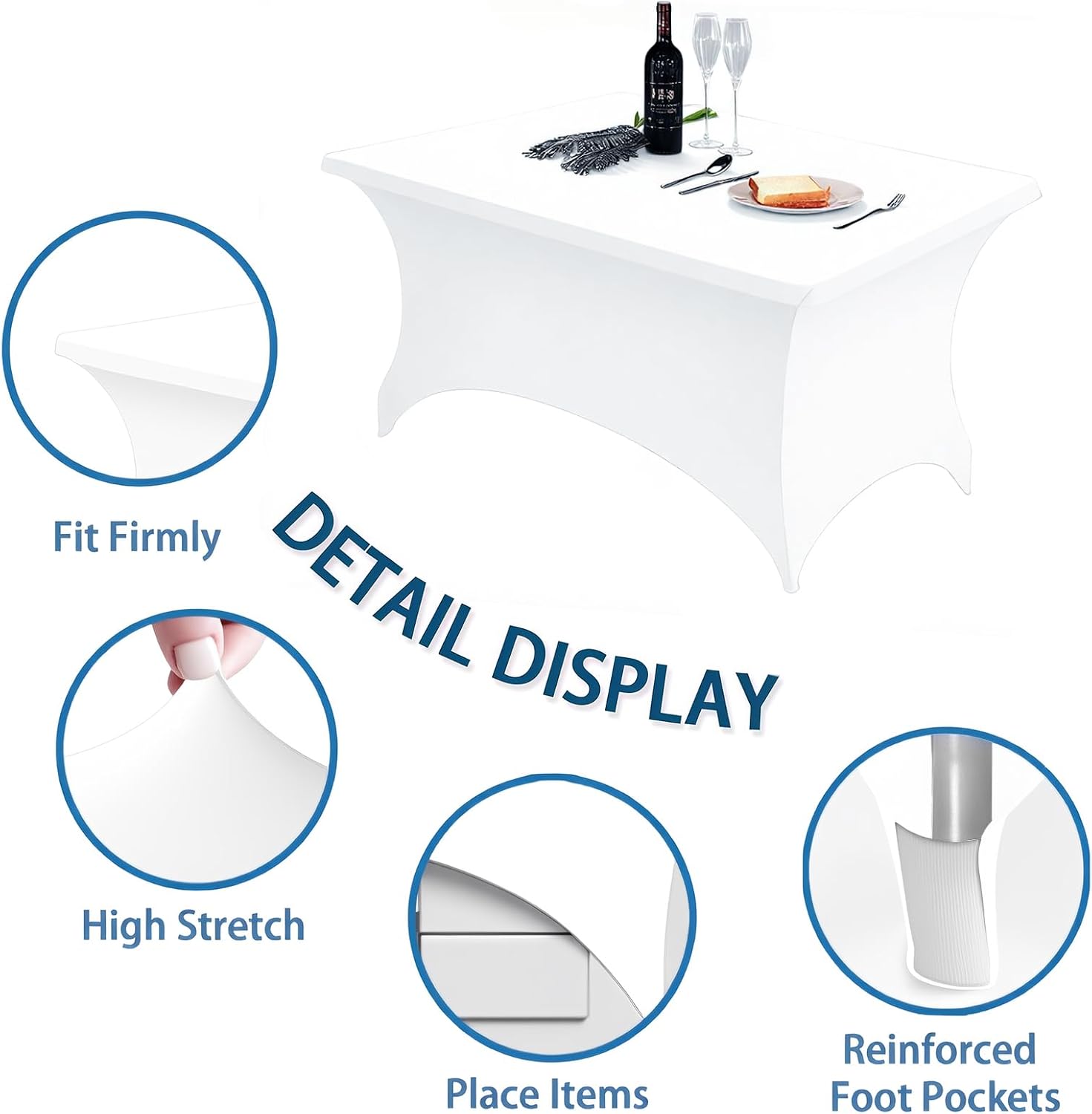 Detalle 1 de Lemict Stretch Tablecloth, 4 ft