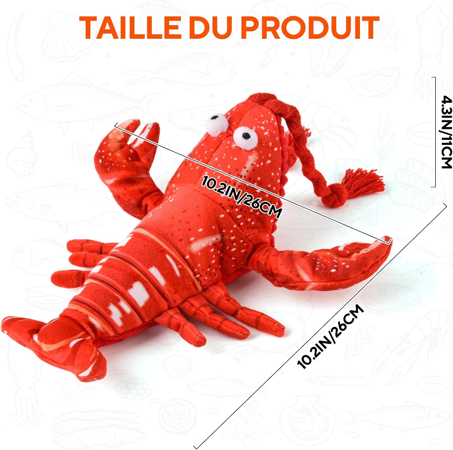 Detalle de LIFLIX Jouet interactif pour Chat - Homard battant des pattes, avec herbe à chat et recharge USB