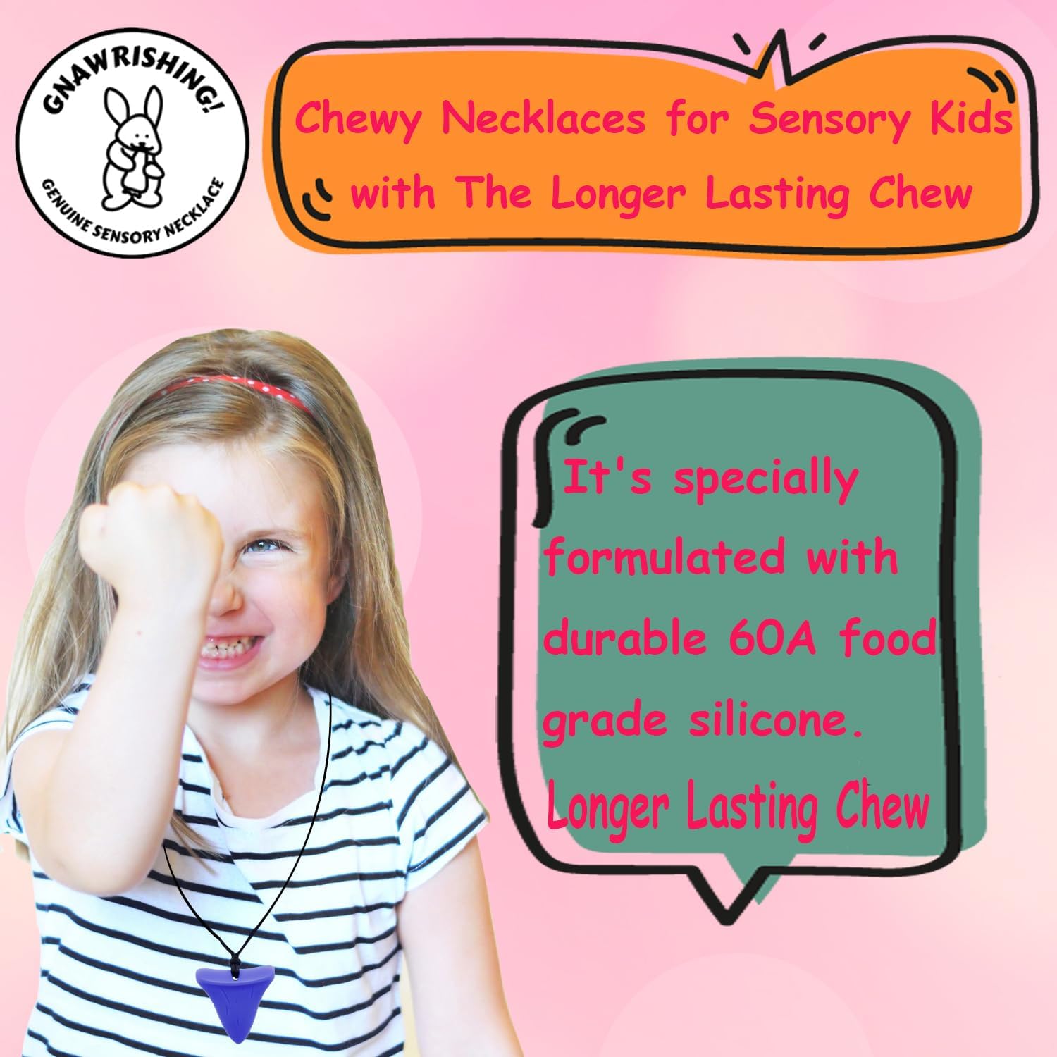 Thumbnail 5 de GNAWRISHING Chew Necklace 5-pack for sensory kids