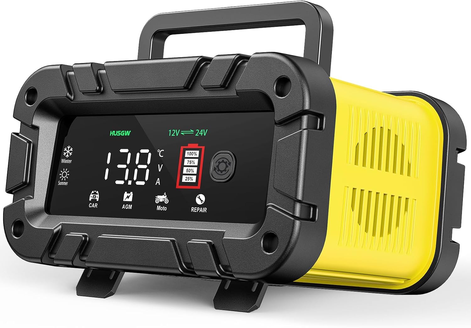 Caricabatteria da Auto 12V20A / 24V10A con Schermo LED, Protezioni Multipla e Mantenitore Automatico