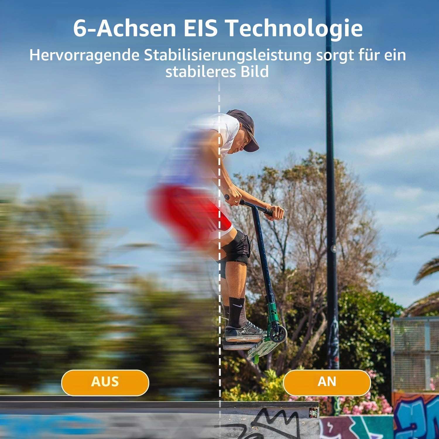Detalle de Apexcam M90 Action Cam – 4K60FPS, 64MP, EIS, Unterwasser bis 40 m, inklusive Zubehör-Set