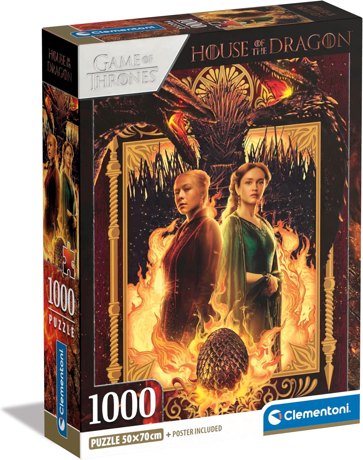 Detalle de Clementoni Puzzle House of the Dragon 39903 da 1000 pezzi (70x50 cm) con poster