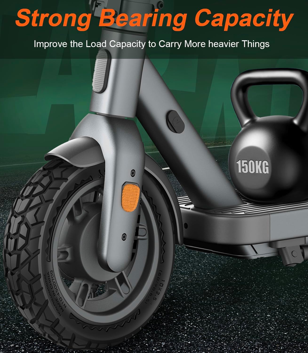 Detalle 2 de BANGTING 2PCS 60/70-6.5 E Scooter Reifen Tubeless – 10x2.50 Vollgummi, kompatibel mit Ninebot/G30-Reihe, Xiaomi 5-Serie und mehr