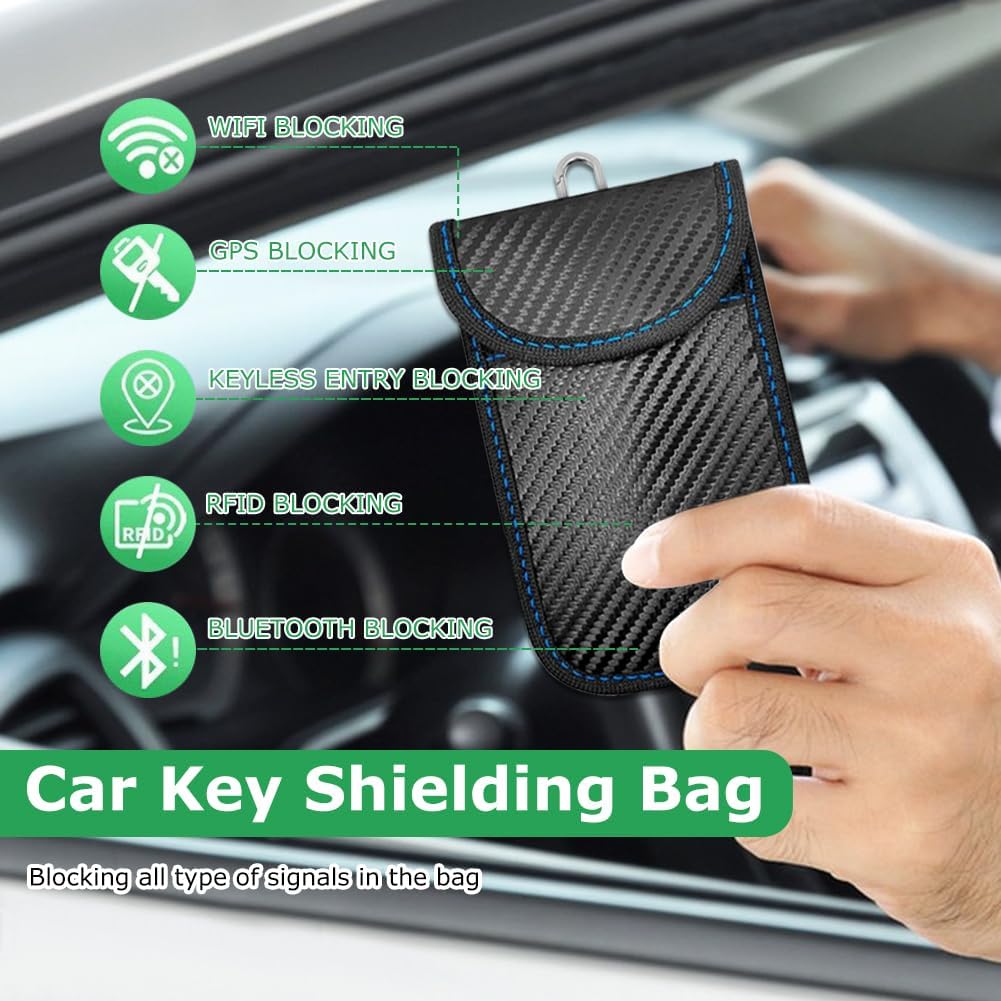 Detalle de Pack of 3 Faraday Pouches for Car Keys – Signal-Blocking Key Bags (3 Pack)