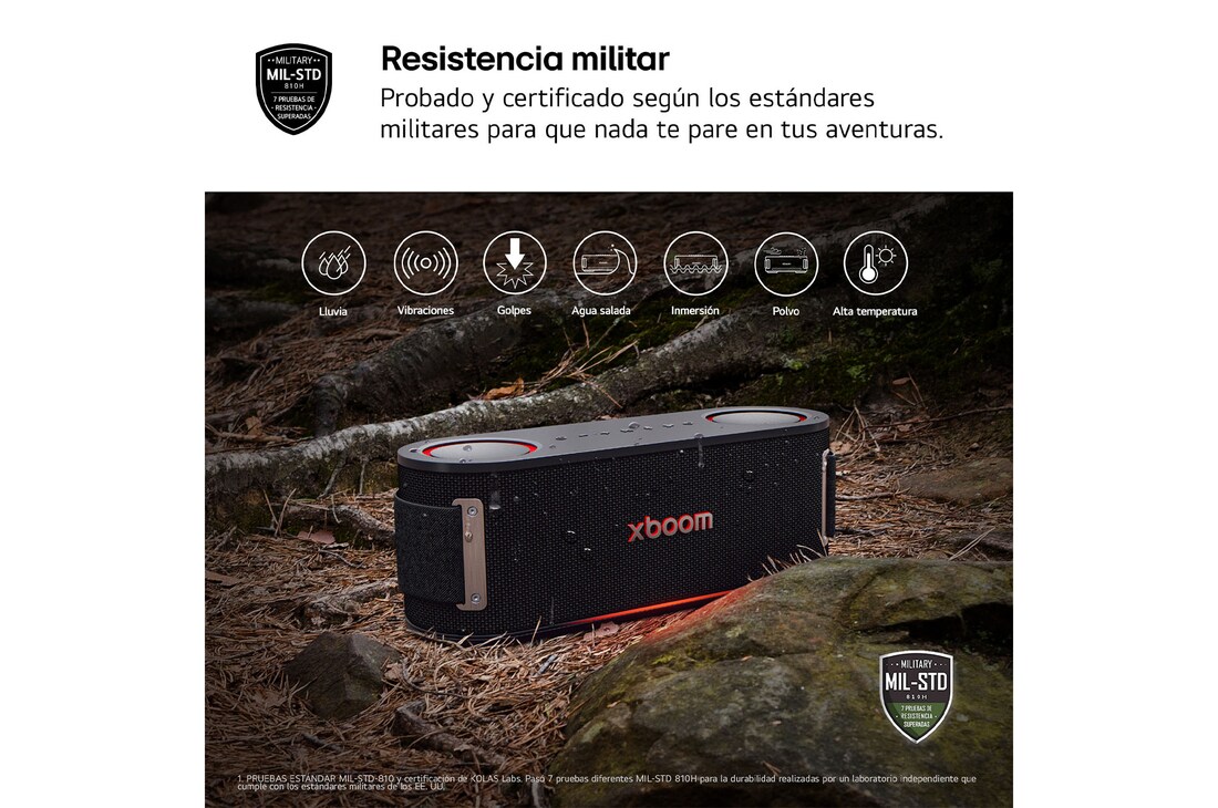Detalle 2 de LG xboom Bounce Altavoz Bluetooth con radiadores ascendentes