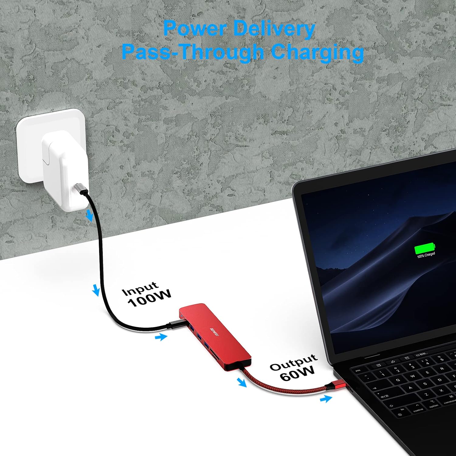 Thumbnail 6 de BENFEI USB C HUB 7-in-1: Multiport Adapter with HDMI 4K, PD 100W and SD/TF Card Readers