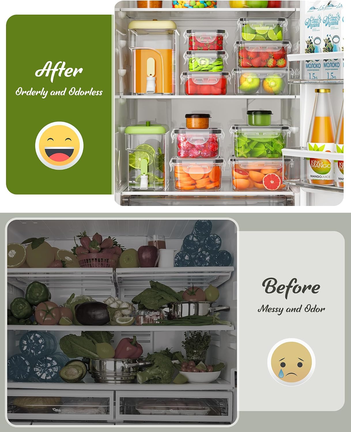 Detalle de 56 Piece Food Storage Containers with Lids — 28 Containers & 28 Lids, BPA-Free, Leak-Proof For Kitchen Organization