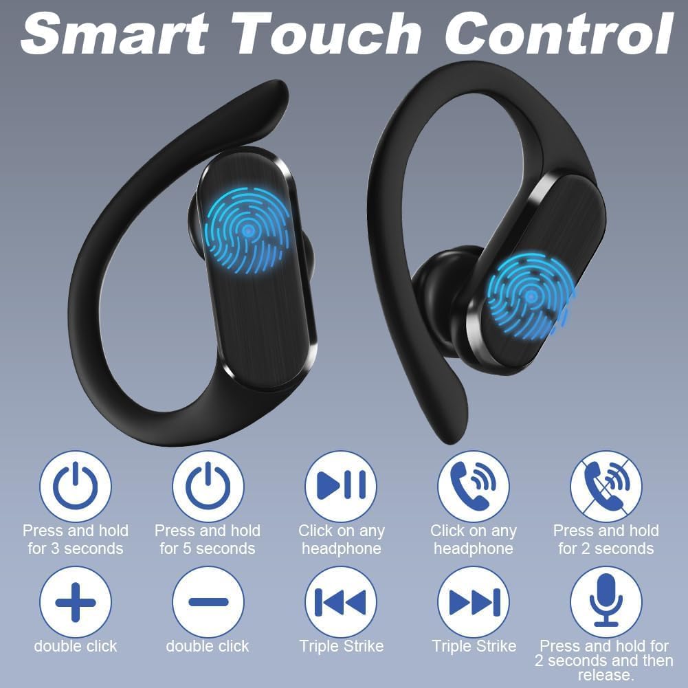 Thumbnail 6 de Caijin Cuffie Bluetooth 5.3 Sport A520 con display LED e ricarica rapida USB-C (fino a 60 ore)