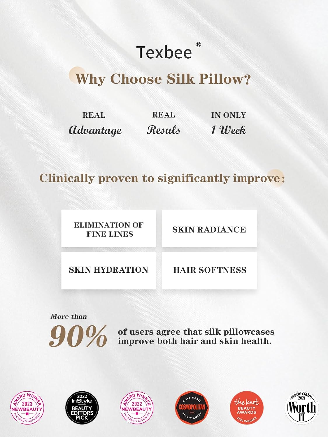Thumbnail 5 de Texbee Silk Pillowcase 22 Momme, 50x75 cm