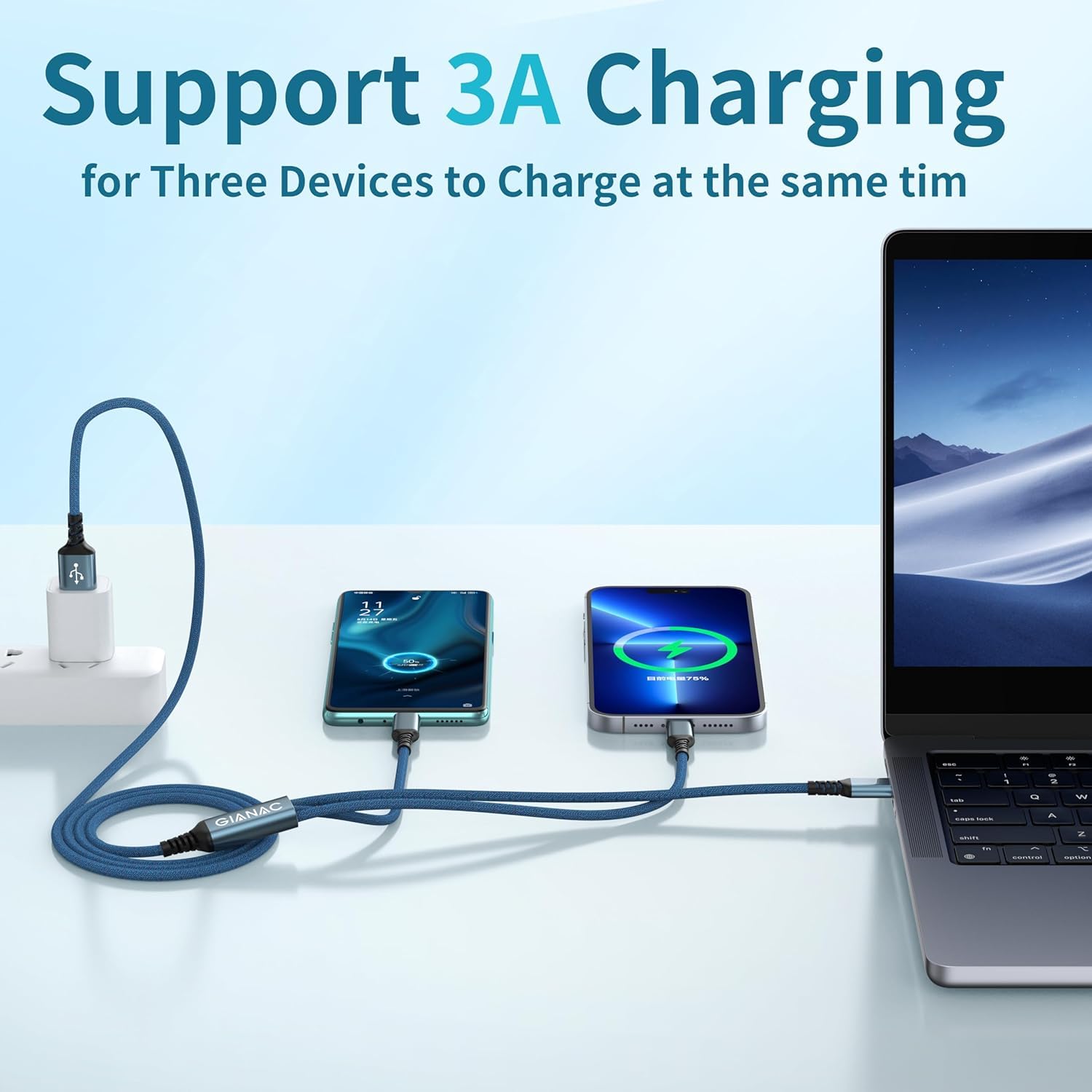Thumbnail 4 de Multi Charger Cable 3-pack 2m USB charging cable