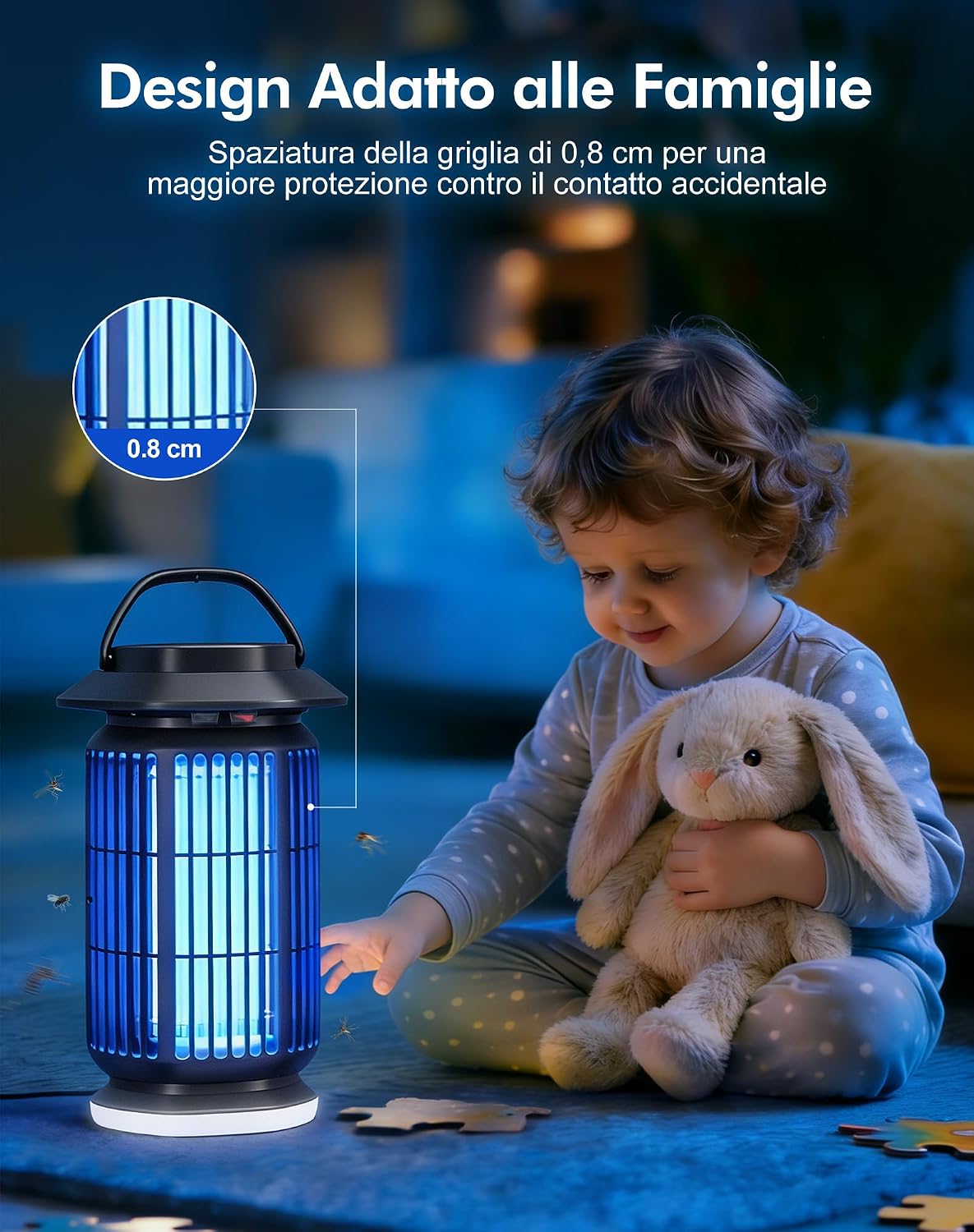 Thumbnail 6 de Lampada Antizanzare 4000V con Zanzariera Elettrica 18W IPX4 – Copertura fino a 100 m²