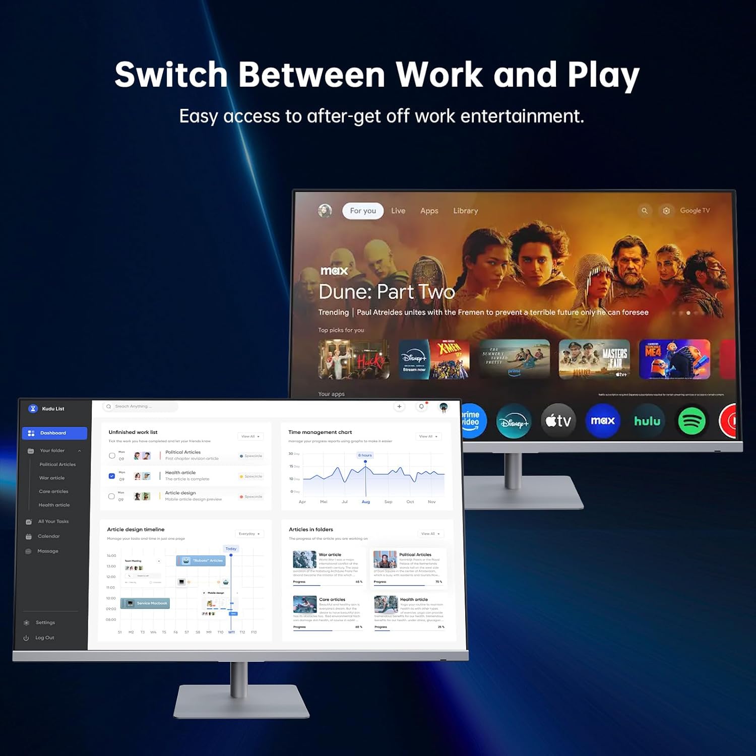 Thumbnail 6 de Smart Monitor 32 Inch with Smart TV System: 4K UHD, Android OS, and versatile connectivity