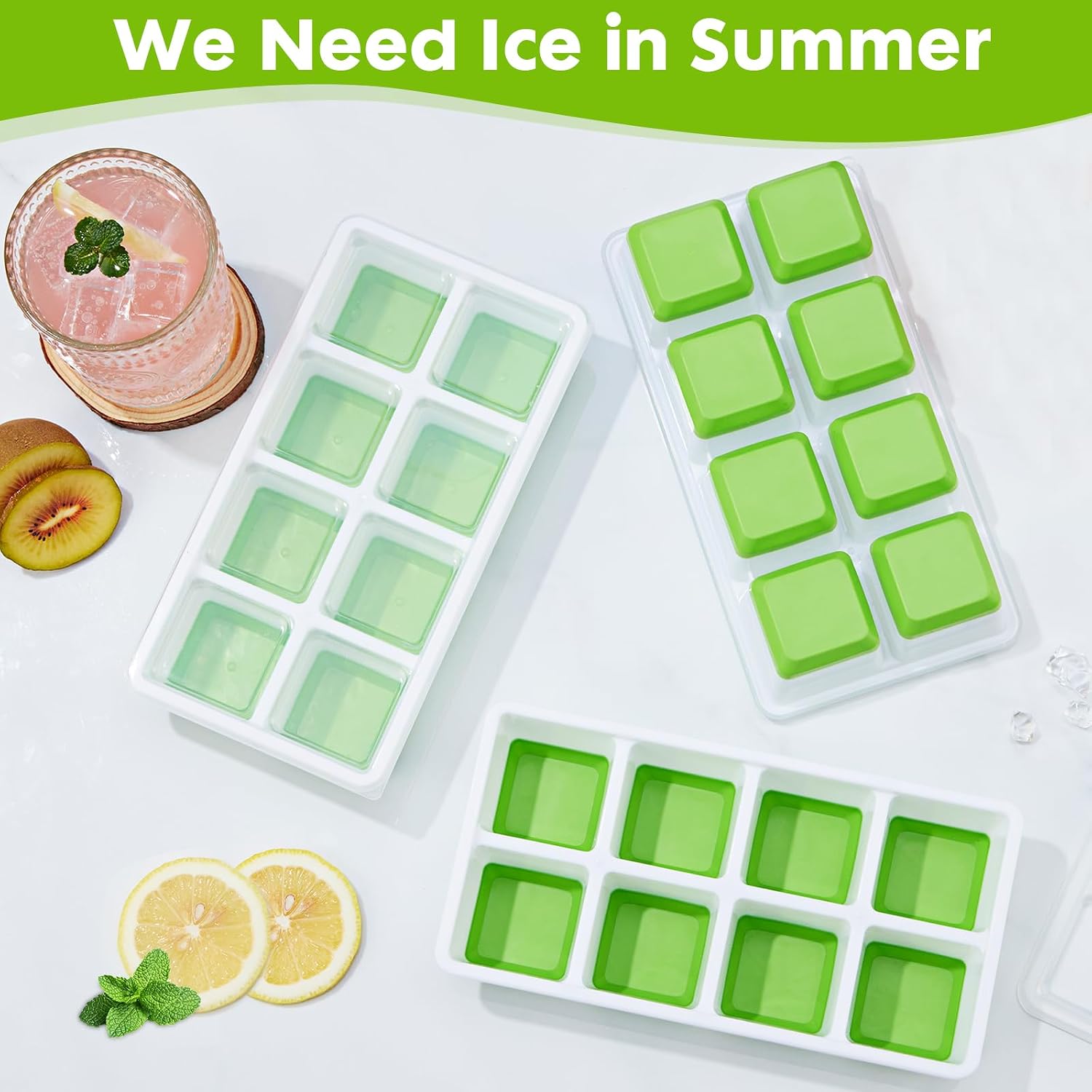 Thumbnail 5 de Sinnsally Silicone Ice Cube Trays 3‑Pack