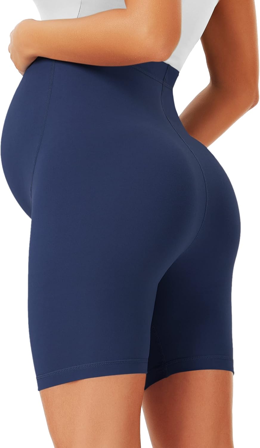 Thumbnail 2 de VALANDY Creamlush Maternity Shorts Over The Belly – Comfortable, Supportive Biker Shorts for Pregnancy