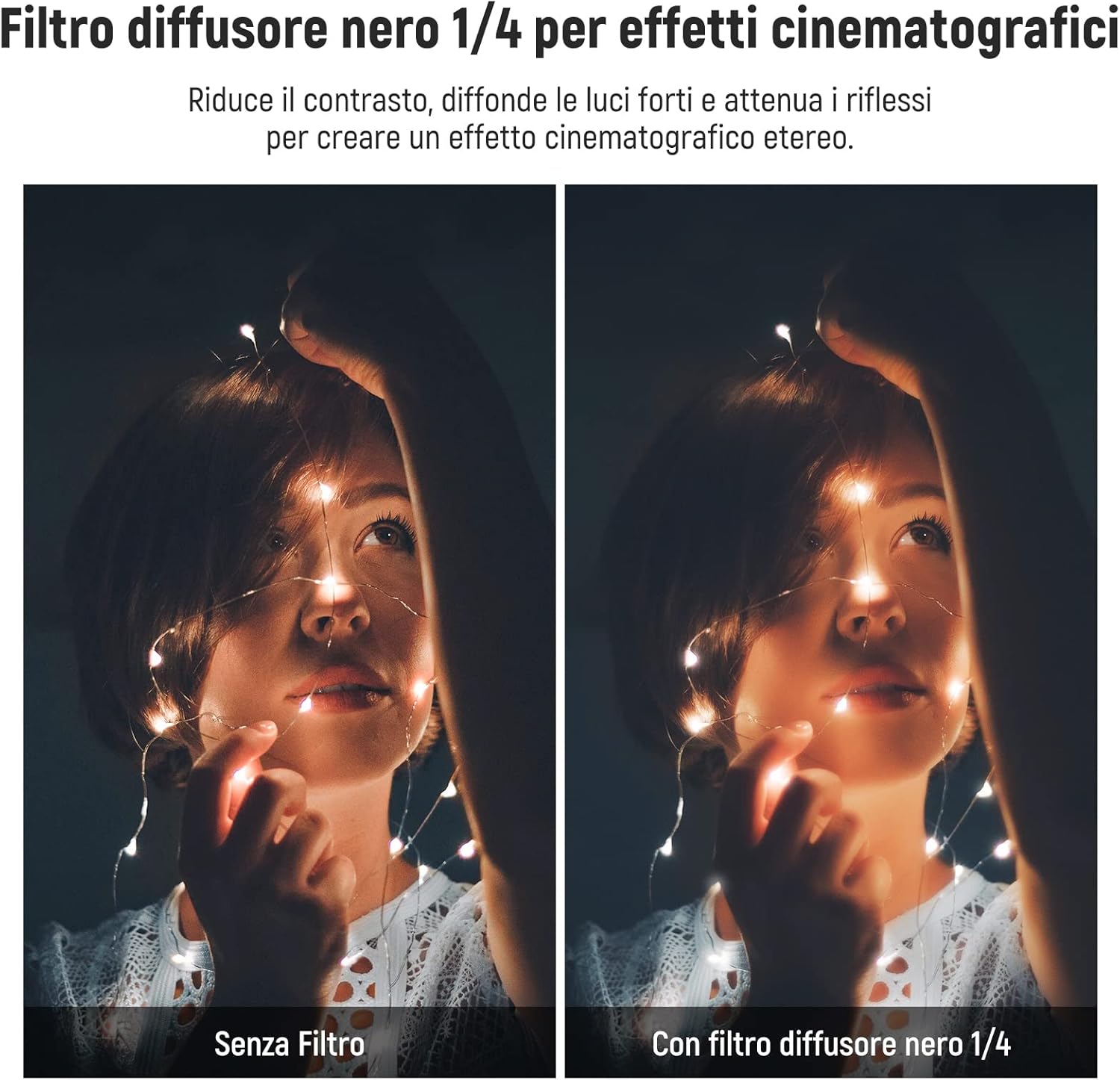 Thumbnail 2 de NEEWER Filtro Cinema Square 1/4 Black Diffusion Dreamy Effect 4"x5,65" per matte box (vetro ottico HD)