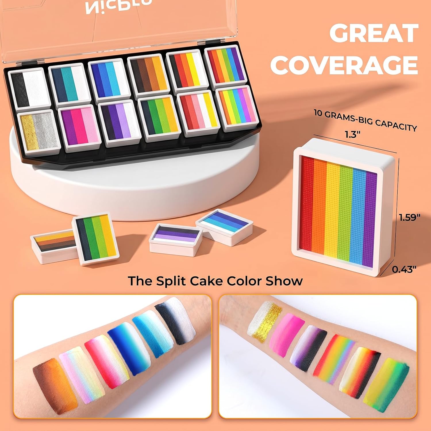 Thumbnail 6 de Nicpro Face Painting Kit, 10g Split Cakes