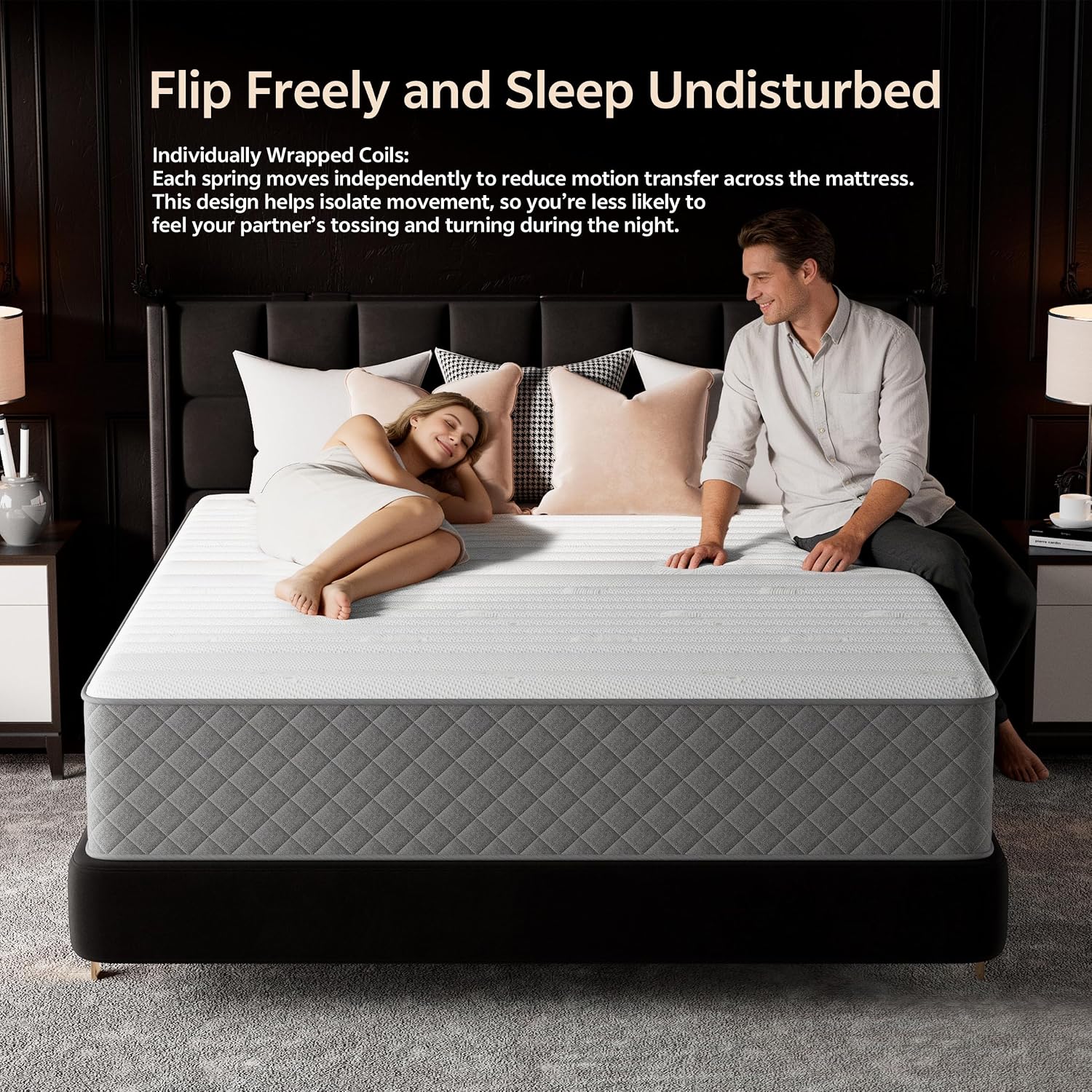 Detalle 2 de PETONOBARA LB12QU-CAJY Queen Hybrid Mattress, 12-Inch Firm Memory Foam