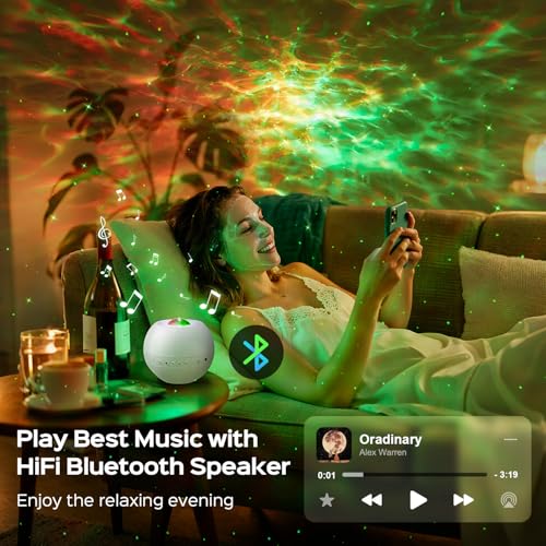 Detalle de One Fire Veilleuse Enfant Bébé 4 en 1 : projecteur galaxie, bruit blanc, Bluetooth et déco de chambre