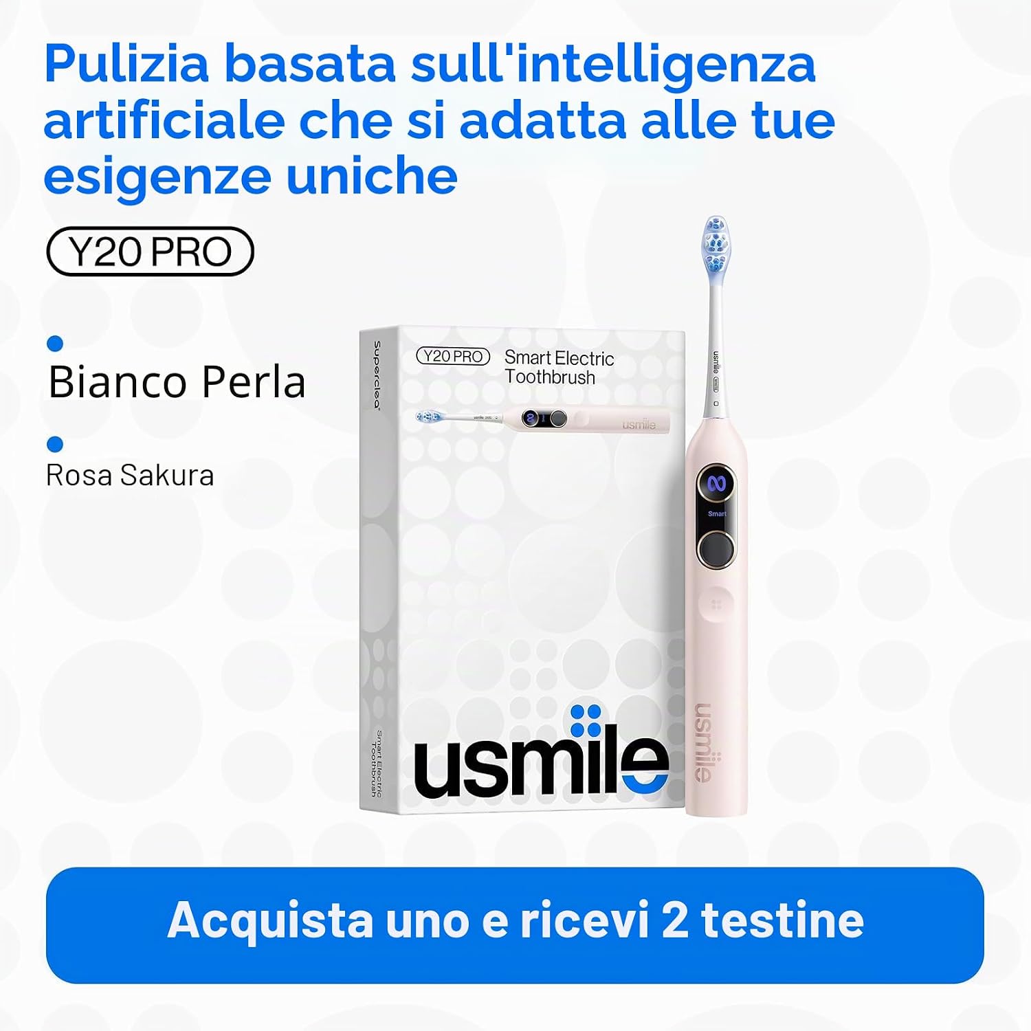 Thumbnail 3 de usmile Y20 PRO Spazzolino elettrico intelligente – 5 modalità, mappa 3D e batteria da 90 giorni