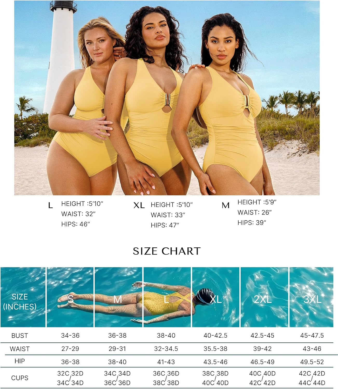 Detalle de SHAPELLX Tummy Control One-Piece Swimsuit with V-Neck, Ruched Shaping and Slimming Power-Manage