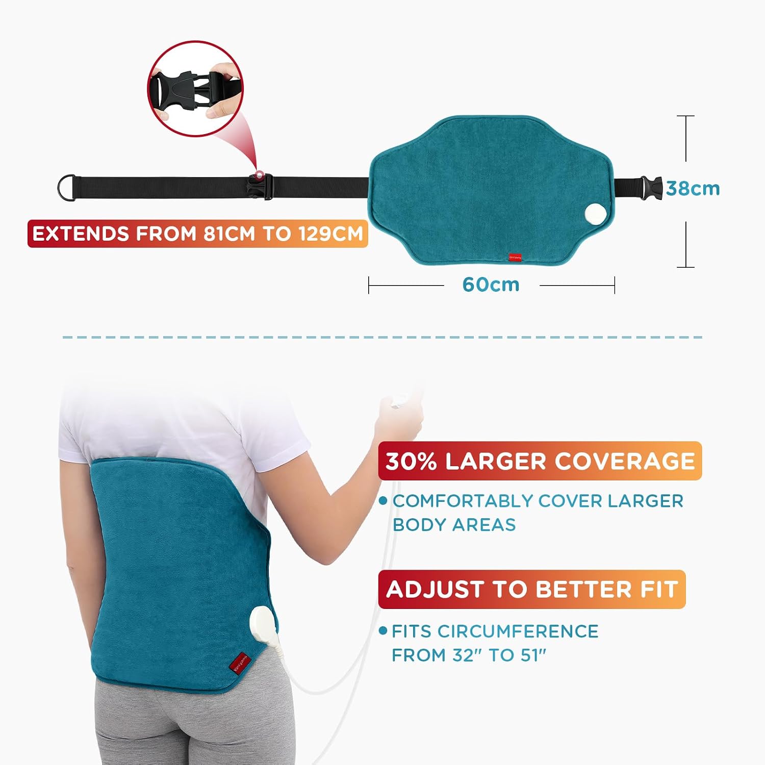 Detalle de Comfytemp XL Electric Heat Pad 9 settings