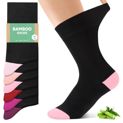 Detalle de FALARY Bambussocken Damen Klassisch – langlebige Bambus-Socken für empfindliche Haut
