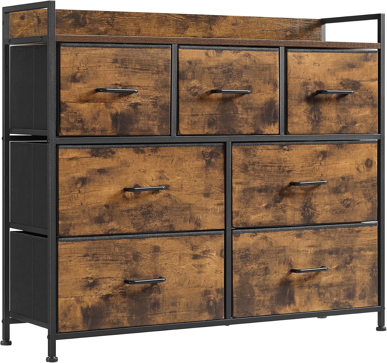 Detalle de SONGMICS LTS137B01 Chest of Drawers, 7 Fabric Drawers, Steel Frame