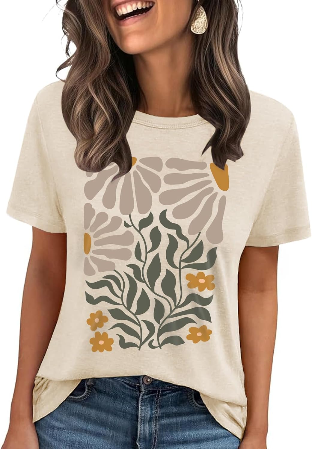 Thumbnail 4 de Cuptacc Damen T-Shirt Sommer Basic mit Rundhals, kurzarm (einfarbig)