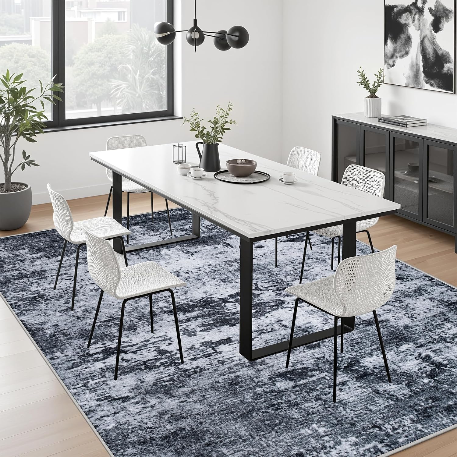 Detalle 2 de 5x7 Washable Modern Abstract Area Rug