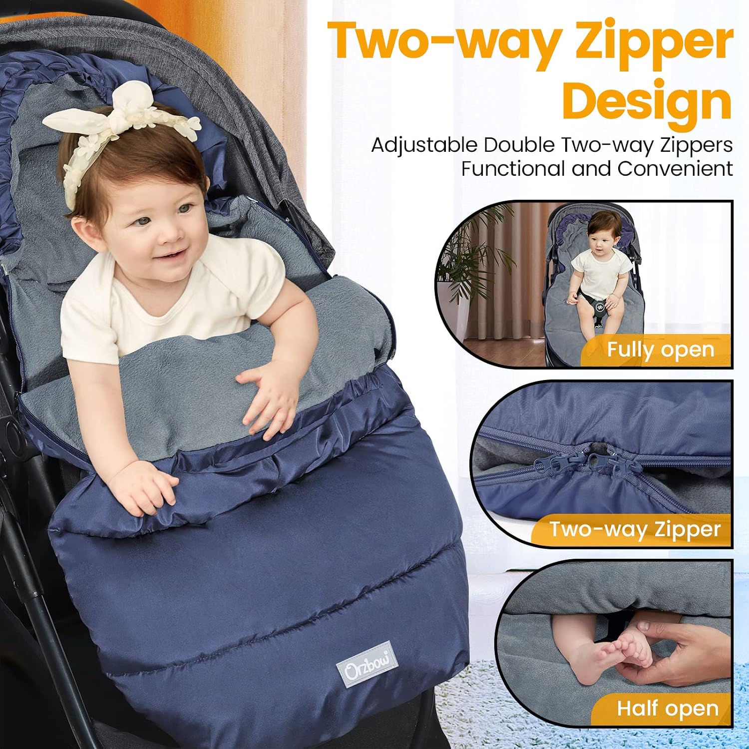 Detalle 2 de Orzbow Fußsack Kinderwagen Winter 1️⃣📦