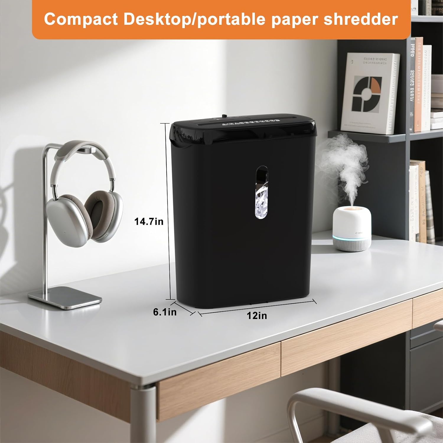Detalle 2 de Woolsche SD108 Paper Shredder, 10-Sheet Strip Cut, P-2, 3.17-Gallon Basket