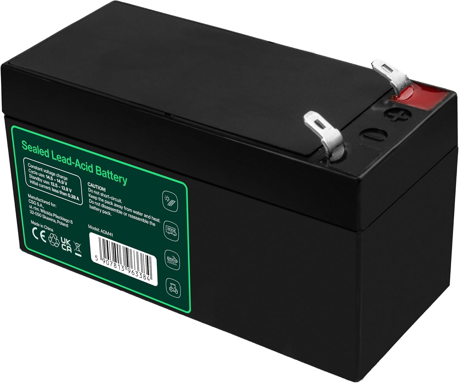 Detalle de Green Cell AGM 12V 1,3Ah Akku – VRLA Blei-Batterie als zuverlässiger Ersatzakku