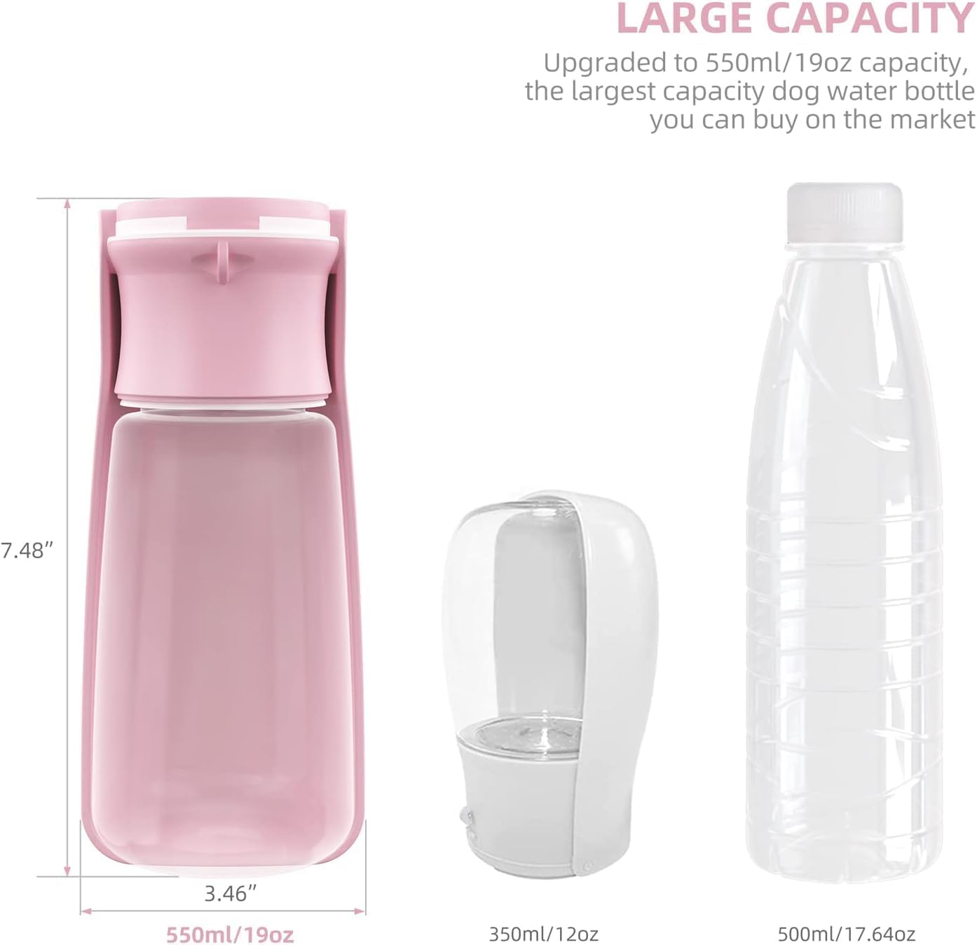 Detalle de SOICTA dog water bottle 19 OZ pink