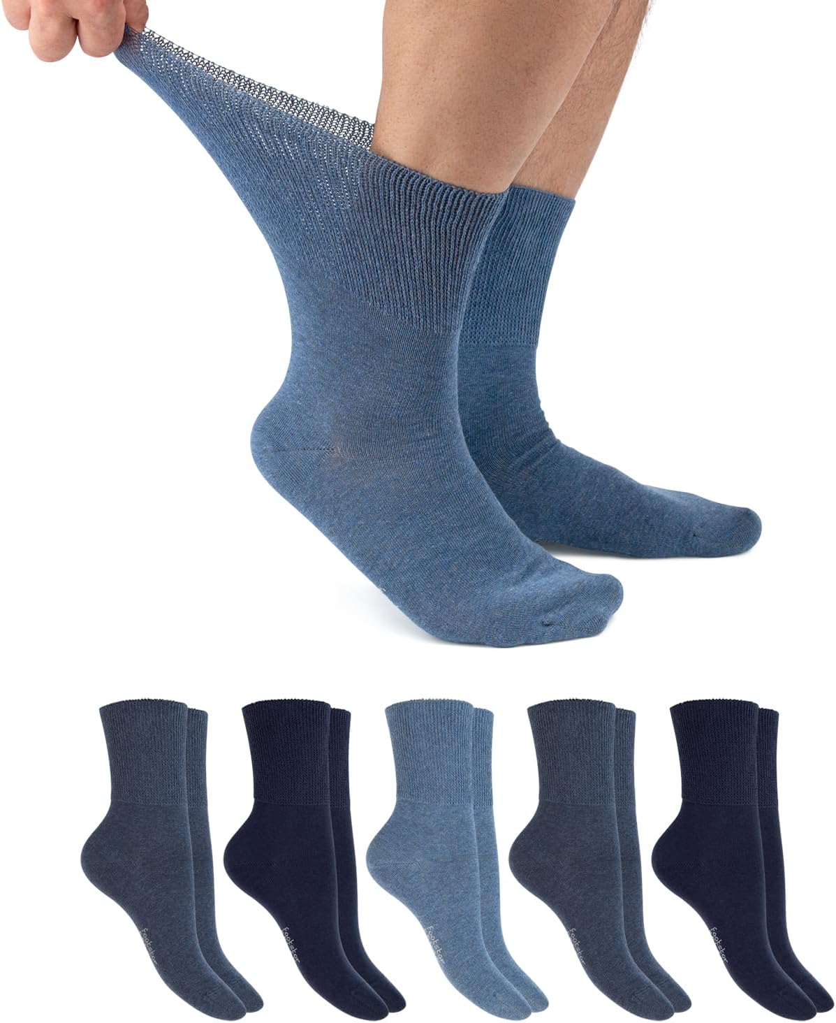 Detalle de Footstar Diabetic Socks, 6 Pairs, Seamless with Reinforced Heel and Toe