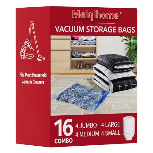 Detalle de MEIQIHOME Lot de 16 sacs sous vide avec pompe électrique, 4 formats