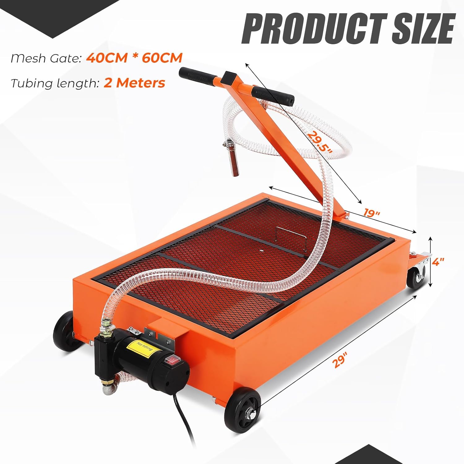 Detalle de Garvee 15-Gallon Waste Oil Drain Pan with 110V Pump and Rolling Cart