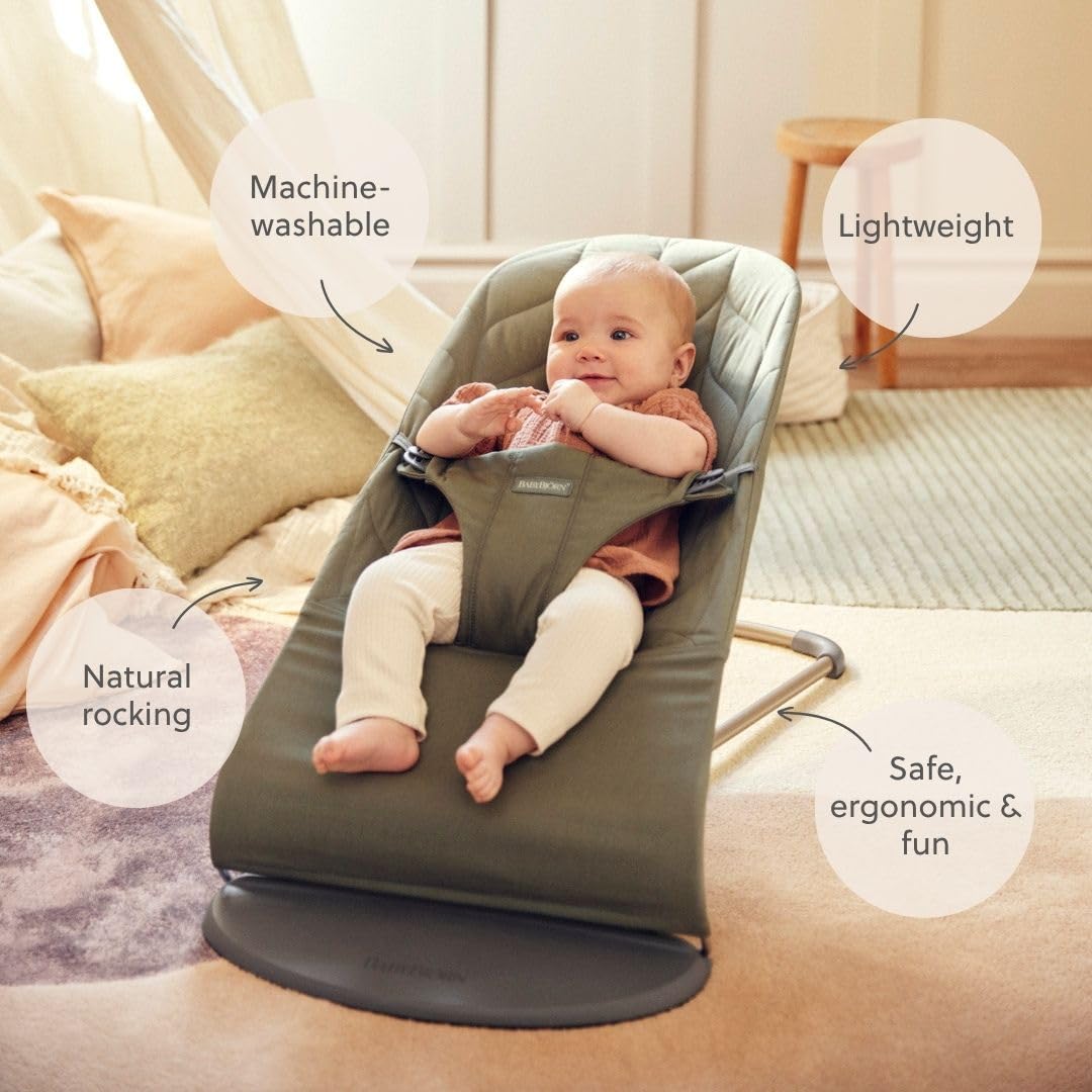 Detalle 2 de BabyBjörn Babywippe Bliss Gewebe Dunkelgrün