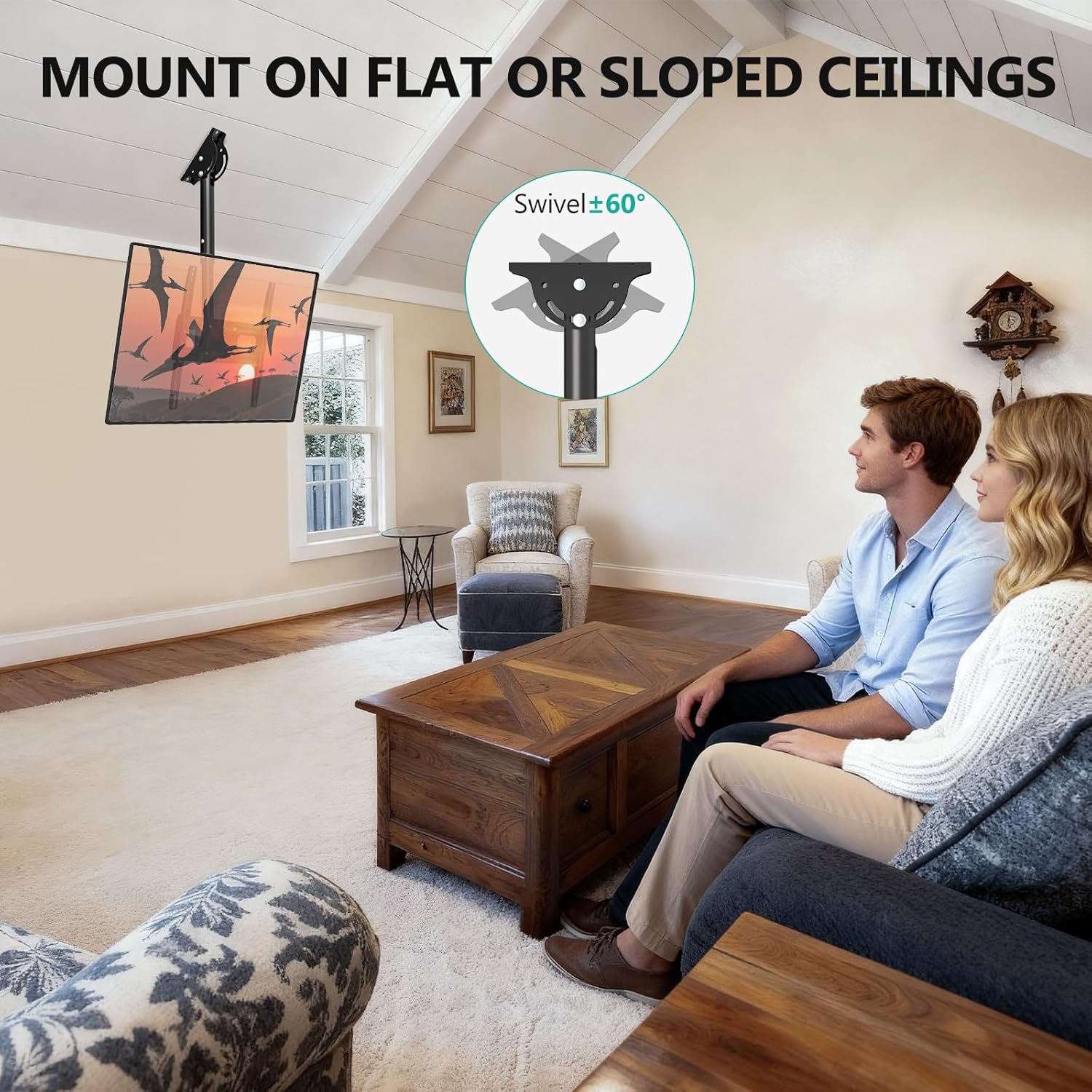 Thumbnail 4 de WALI CM2665-P Ceiling TV Mount 26–65 inch