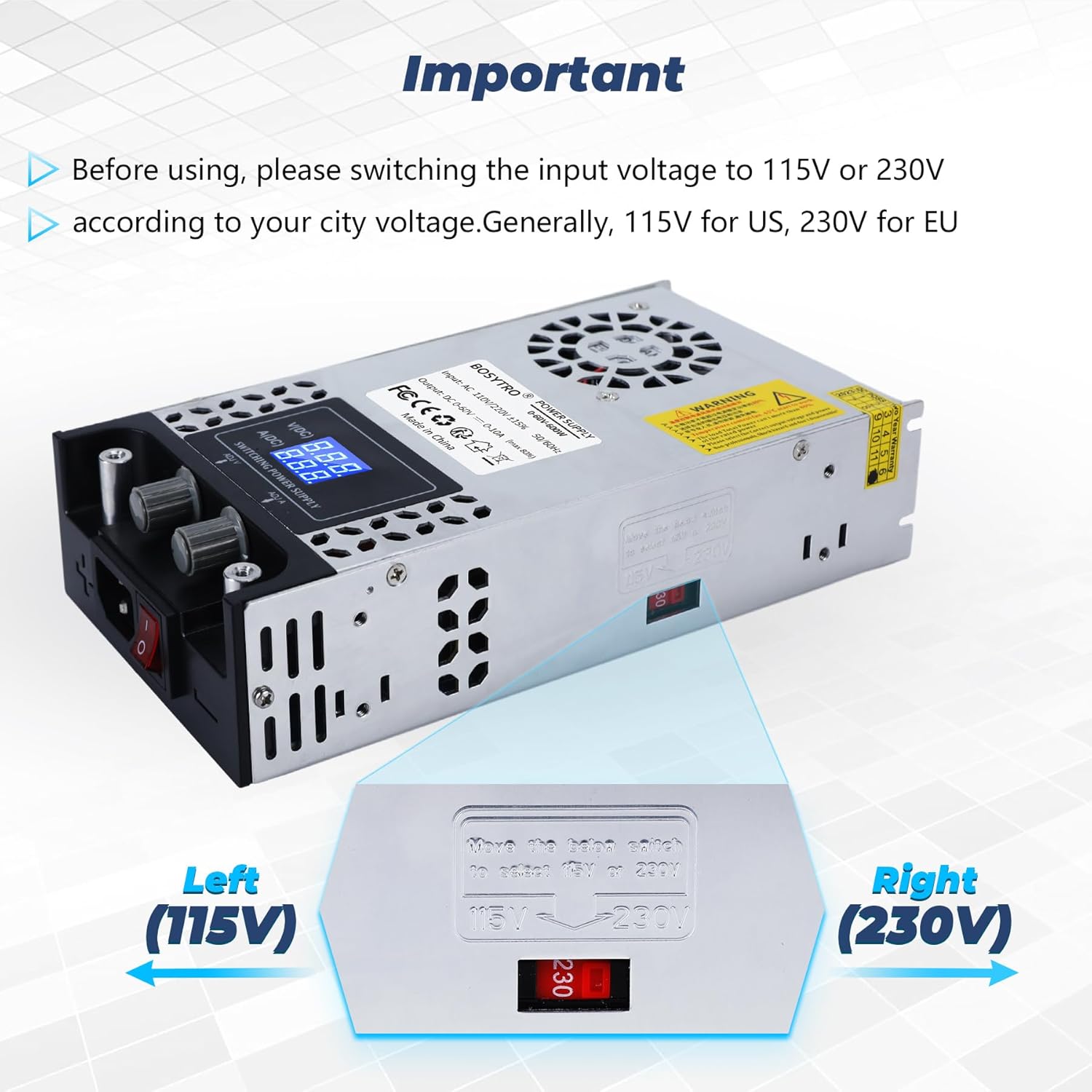 Thumbnail 6 de BOSYTRO Regelbares Netzteil 0–60 V, 0–10 A, 600 W – zuverlässig, vielseitig einsetzbar