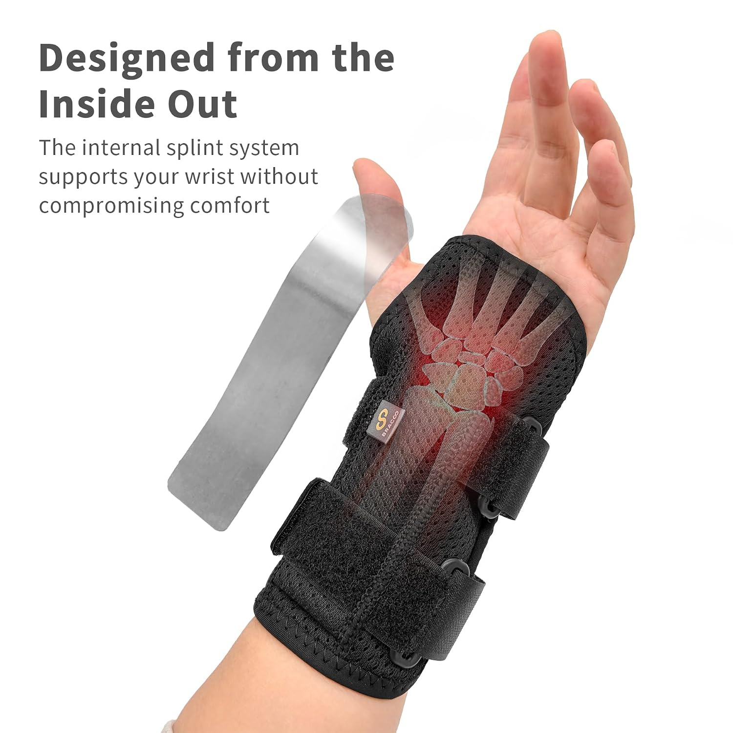 Thumbnail 2 de BRACOO WB31 Adjustable Carpal Tunnel Wrist Support Splint (Right & Left) for Night Relief & Day Support